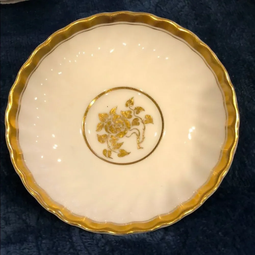 4 Minton Gold Rose 4 1/2” coasters. Set of 4